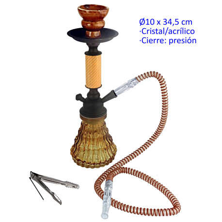 1T. 34,5 cm Shisha ambar acrílica con base de cristal