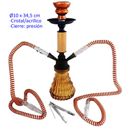 1T. 34,5 cm Shisha ambar acrílica con base de cristal