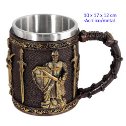 1T. 12 cm. Taza ornamentación acrílica/metal