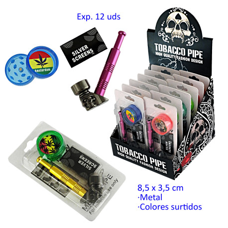 1T. Expositor con 12 sets pipa y grinder
