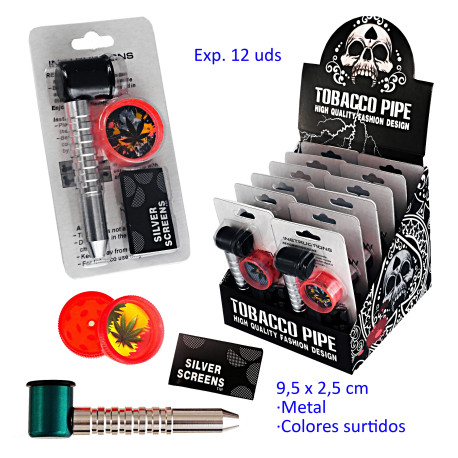 1T. Expositor con 12 sets pipa y grinder