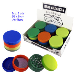 1T. Ø6 cm. Expositor con 6 grinders acrilicos