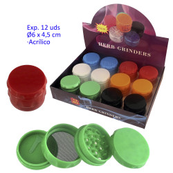 1T. Ø6 cm. Expositor con 12 grinders acrilicos