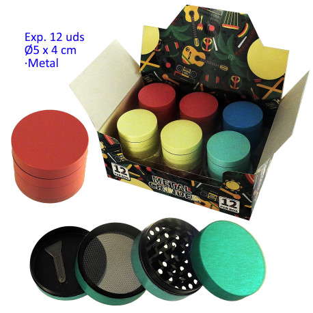 1T. Ø 5 cm. Expositor con 12 grinders metalicos