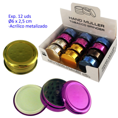 1T. Ø6 cm. Expositor con 12 grinders acrilicos