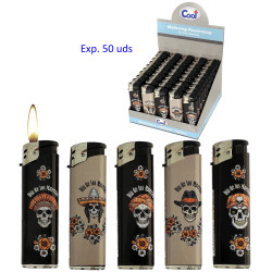 5T. Expositor con 50 encendedores piezo «COOL» Día de Muertos