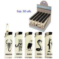 5T. Expositor con 50 encendedores piezo «COOL» Dangerous