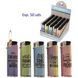 5T. Expositor con 50 encendedores piezo «COOL» Friendship