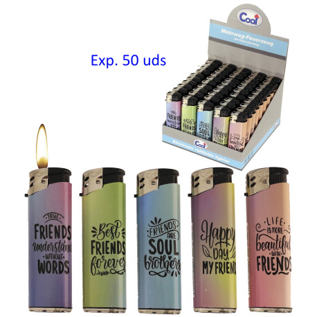 5T. Expositor con 50 encendedores piezo «COOL» Friendship