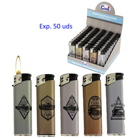 5T. Expositor con 50 encendedores piezo «COOL» Retro Cars