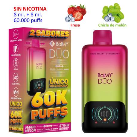 4T. Magic Melon 0 mg. + Strawberry 0 mg. «BALMY DUO» Vaper desechable