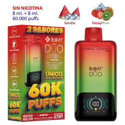 4T. Watermelon 0 mg. + Strawberry Kiwi 0 mg. «BALMY DUO» Vaper desechable