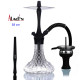 3T. 38 cm shisha ALADIN ALUX 380 de aluminio marmol negro con base de cristal transparente