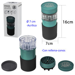 3T. Ø7 cm. Expositor con 6 grinders acrílicos rellena conos «CHAMP-HIGH»