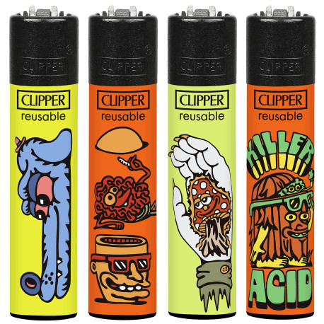 4T. Clipper «KILLER ACID 4» Exp. 48 encendedores