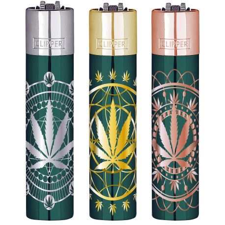 4T. Clipper «GANJALA» Exp. 12 encendedores con estuche de metal