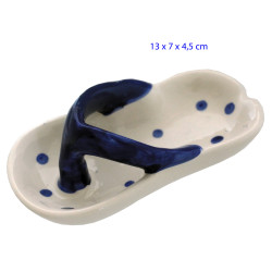 1T. Cenicero de mesa «chancla» blanca/naranja