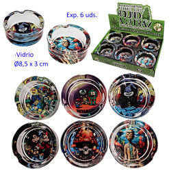 1T. Expositor 6 ceniceros vidrio