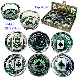 1T. Expositor 6 ceniceros vidrio
