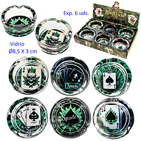 1T. Expositor 6 ceniceros vidrio