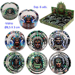 1T. Expositor 6 ceniceros vidrio