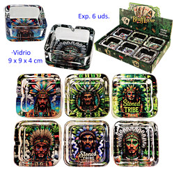 1T. Expositor 6 ceniceros vidrio