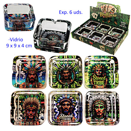 1T. Expositor 6 ceniceros vidrio