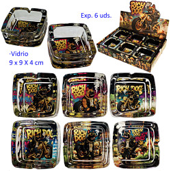 1T. Expositor 6 ceniceros vidrio