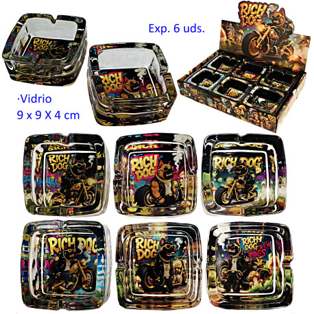 1T. Expositor 6 ceniceros vidrio