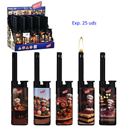 3T. Expositor con 25 encendedores piezo «Prof» Chef Inanga