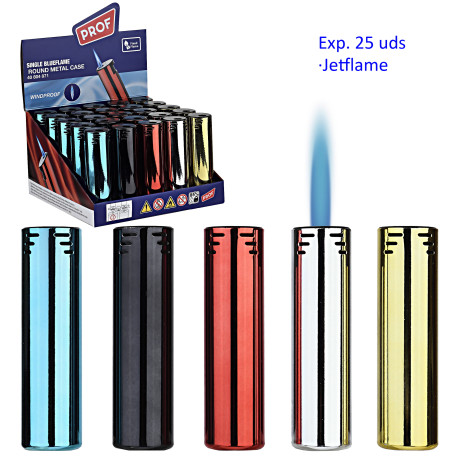 3T. Expositor con 25 encendedores jetflame «Prof» Round metal case