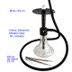 1T. 39 cm Shisha negra de aluminio con base de cristal