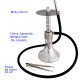 1T. 39 cm Shisha plata de aluminio con base de cristal