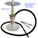 1T. 33 cm Shisha plata de aluminio con base de cristal
