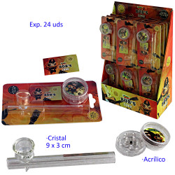 1T. Expositor 24 blisters pipa y grinder