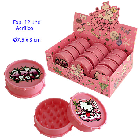 1T. Ø7,5 cm. Expositor con 12 grinders acrílicos