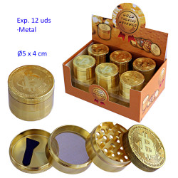 1T. Ø5 cm. Expositor con 12 grinders de metal