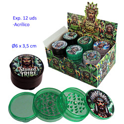 1T. Ø6 cm. Expositor con 12 grinders acrílicos