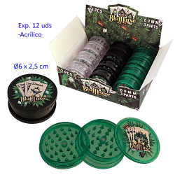 1T. Ø6 cm. Expositor con 12 grinders acrílicos