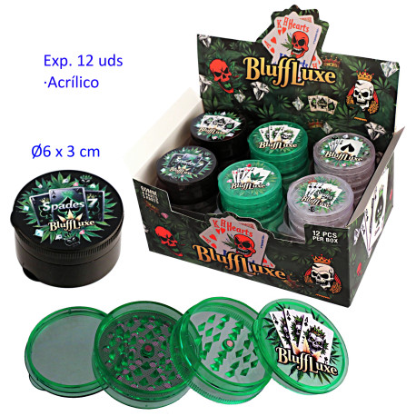 1T. Ø6 cm. Expositor con 12 grinders acrílicos