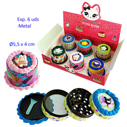 1T. Ø5,5 cm. Expositor con 6 grinders de metal