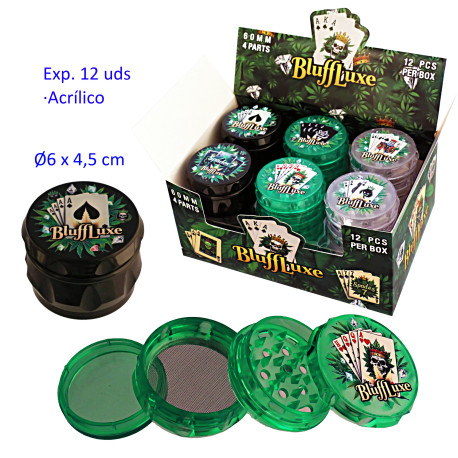 1T. Ø6 cm. Expositor con 12 grinders acrílicos