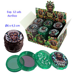 1T. Ø6 cm. Expositor con 12 grinders acrílicos