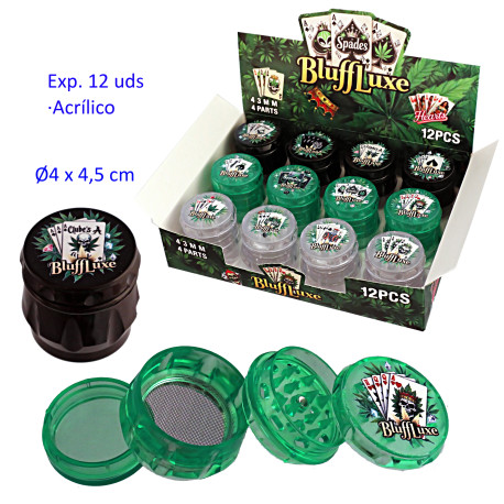 1T. Ø4 cm. Expositor con 12 grinders acrílicos