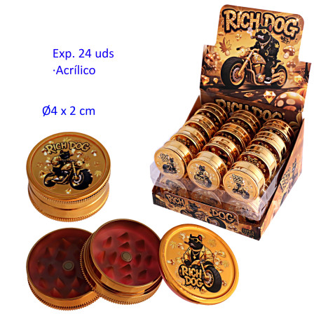 1T. Ø4 cm. Expositor con 24 grinders acrílicos