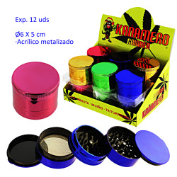 1T. Ø6 cm. Expositor con 12 grinders 5 partes colores surtidos