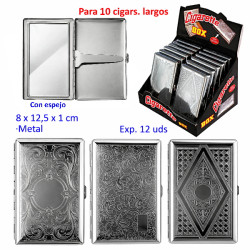 1T. Expositor con 12 pitilleras de metal para 10 cigarrillos con espejo