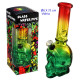 5T. 20 cm Bong de cristal «skull» rasta colors