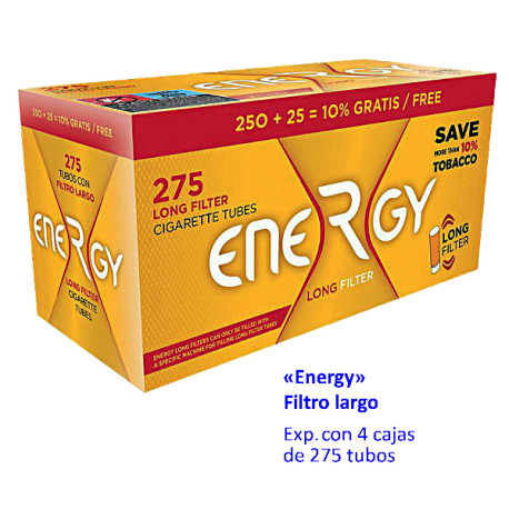4T. 275 tubos filtro largo «ENERGY» Expositor con 4 cajas
