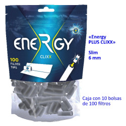 4T. 100 filtros «Slim 6 mm.» «ENERGY PLUS CLIXX» Caja con 10 bolsas